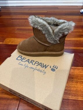 BearPaw Kids Chestnut Faux Fur Cuff Boot